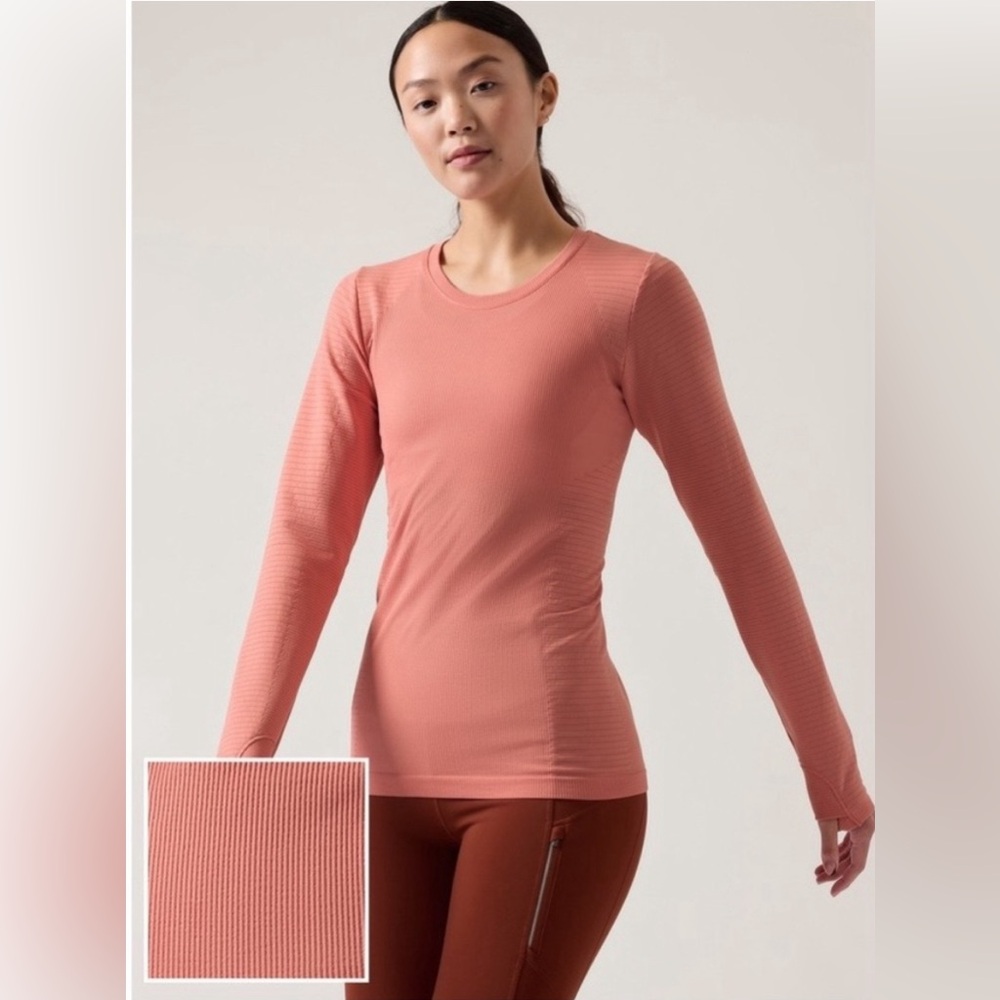 NWT Athleta 1X Flurry Blizzard Seamless Top peach
